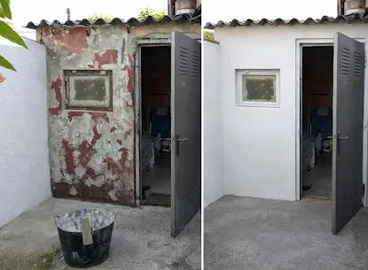 Reparación y pintura de pared y ventana
